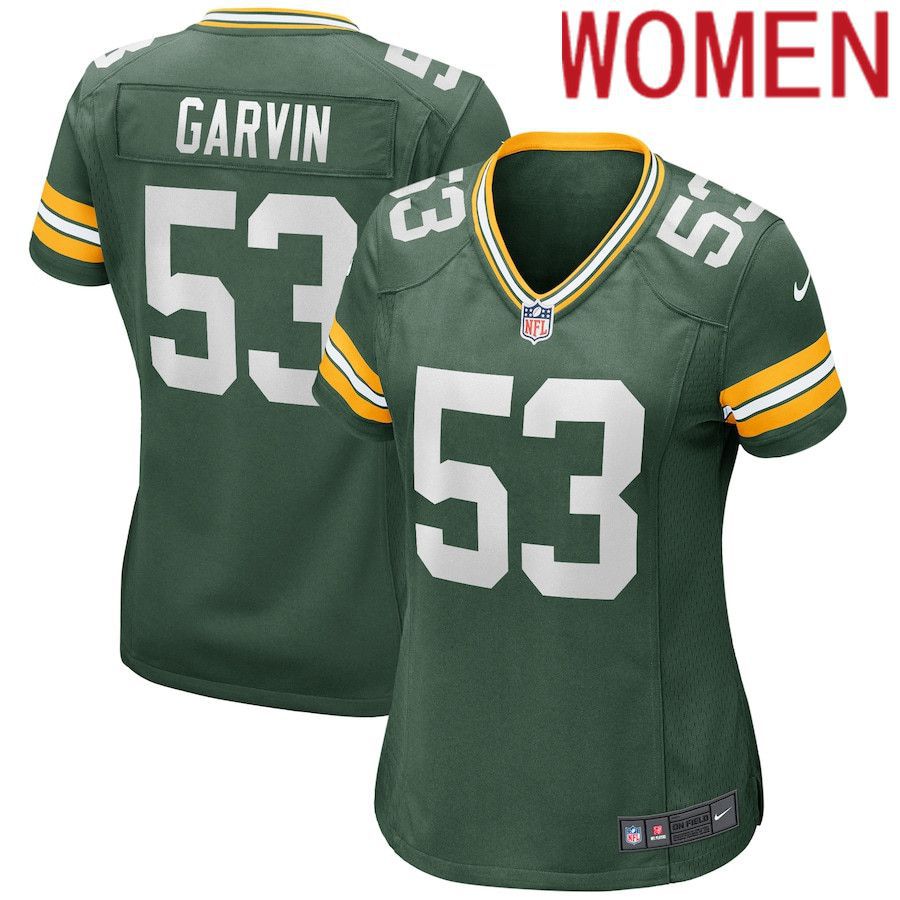 Women Green Bay Packers #53 Jonathan Garvin Nike Green Game NFL Jersey->women nfl jersey->Women Jersey